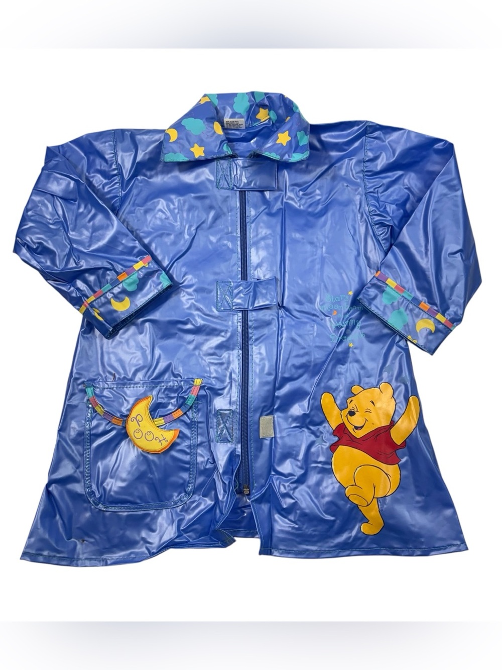 Vintage Y2K Winnie the Pooh Bear Disney PVC Full Zip Rain Jacket Youth 3 90s 3T